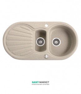 Мойка для кухни овальная Marmorin Korund 1 5k 1o крыло слева  врезная  искусственный камень 190 513 0xx