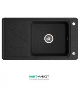 Мойка для кухни прямоугольная Marmorin Torro 900 1k врезная  искусственный камень черный 220 113 002