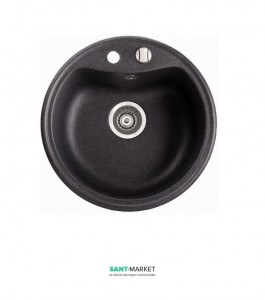 Мийка для кухні кругла Marmorin Kova врізна штучний камінь чорний 250 803 002