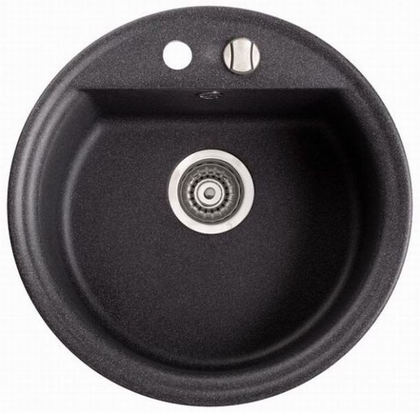 Мойка для кухни круглая Marmorin Tanat врезная искусственный камень черный 270 803 002