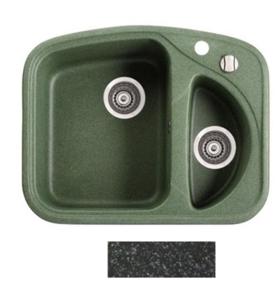 Мийка для кухні прямокутна Marmorin Forst 1 5k врізна штучний камінь чорний 310 507 002