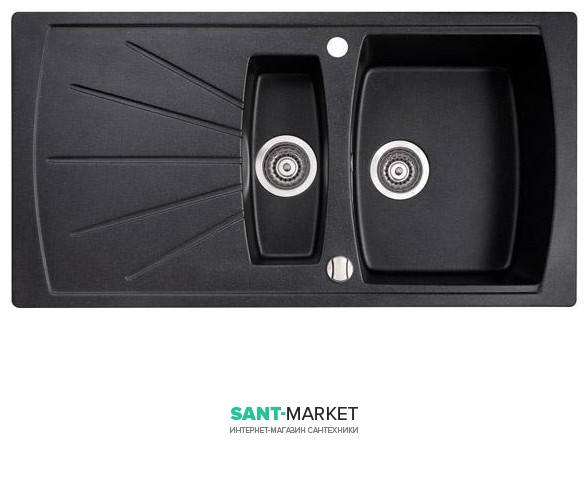 Мийка для кухні прямокутна Marmorin Fenco 1 5k 1o крило зліва врізна штучний камінь 320 513 0xx