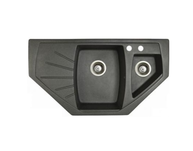 Мийка для кухні Marmorin Fenco trapez 93х51 см штучний камінь Magranit чорний 320 613 002
