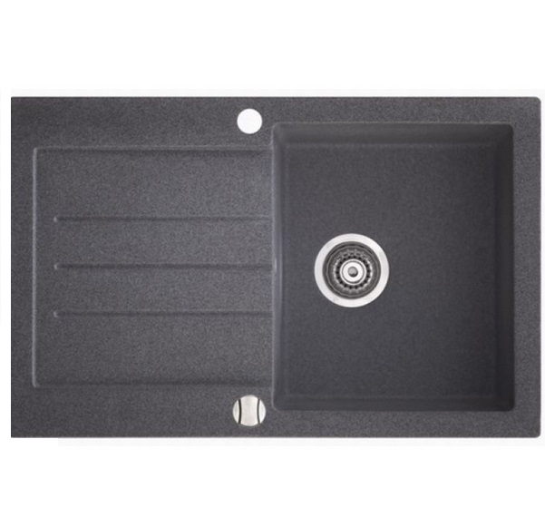 Мийка для кухні Marmorin Tellur 1k 10 78х50 см штучний камінь Magranit чорний 380 113 002