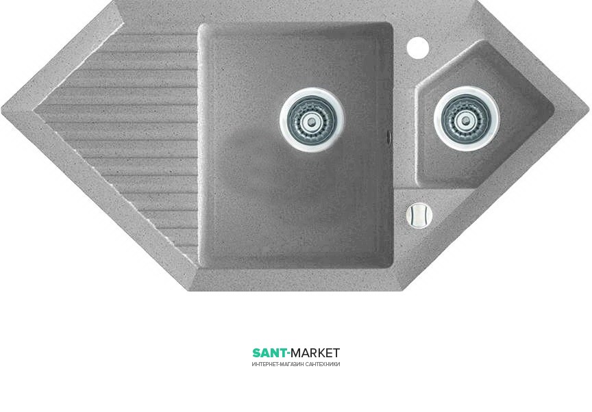 Мийка для кухні трапециевидная Marmorin Cire trapez врізна штучний камінь сірий 375 613 003