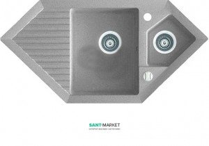 Мойка для кухни трапециевидная Marmorin Cire trapez врезная  искусственный камень серый 375 613 003