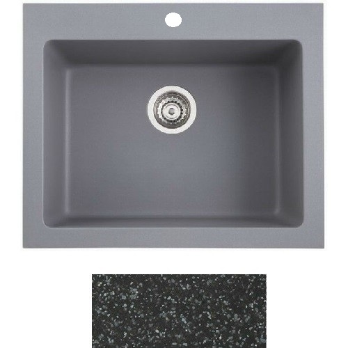Мийка для кухні Marmorin Sten 1k 61х50.5 см штучний камінь Magranit чорний 385 103 002