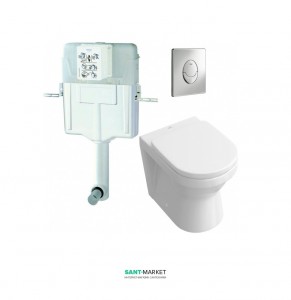Унитаз напольный приставной Villeroy&Boch Omnia Architectura + Сиденье + Набор Бачок Grohe с клавишей 38665676