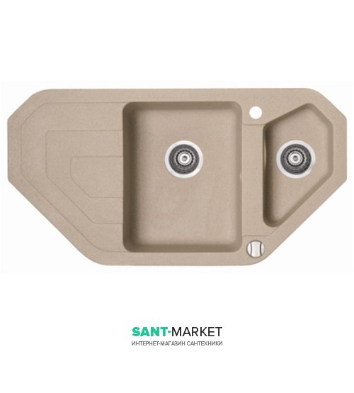 Мийка для кухні трапециевидная Marmorin Sten trapez врізна штучний камінь пісочний 385 613 007