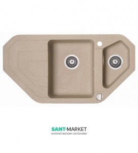 Мойка для кухни трапециевидная Marmorin Sten trapez врезная  искусственный камень песочный 385 613 007