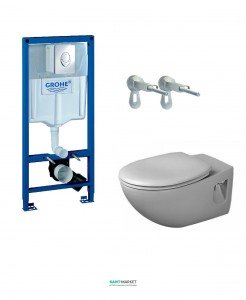 Комплект инсталляции Grohe Rapid SL 3в1 с унитазом Duravit Duraplus Colomba +крышка 38721D09