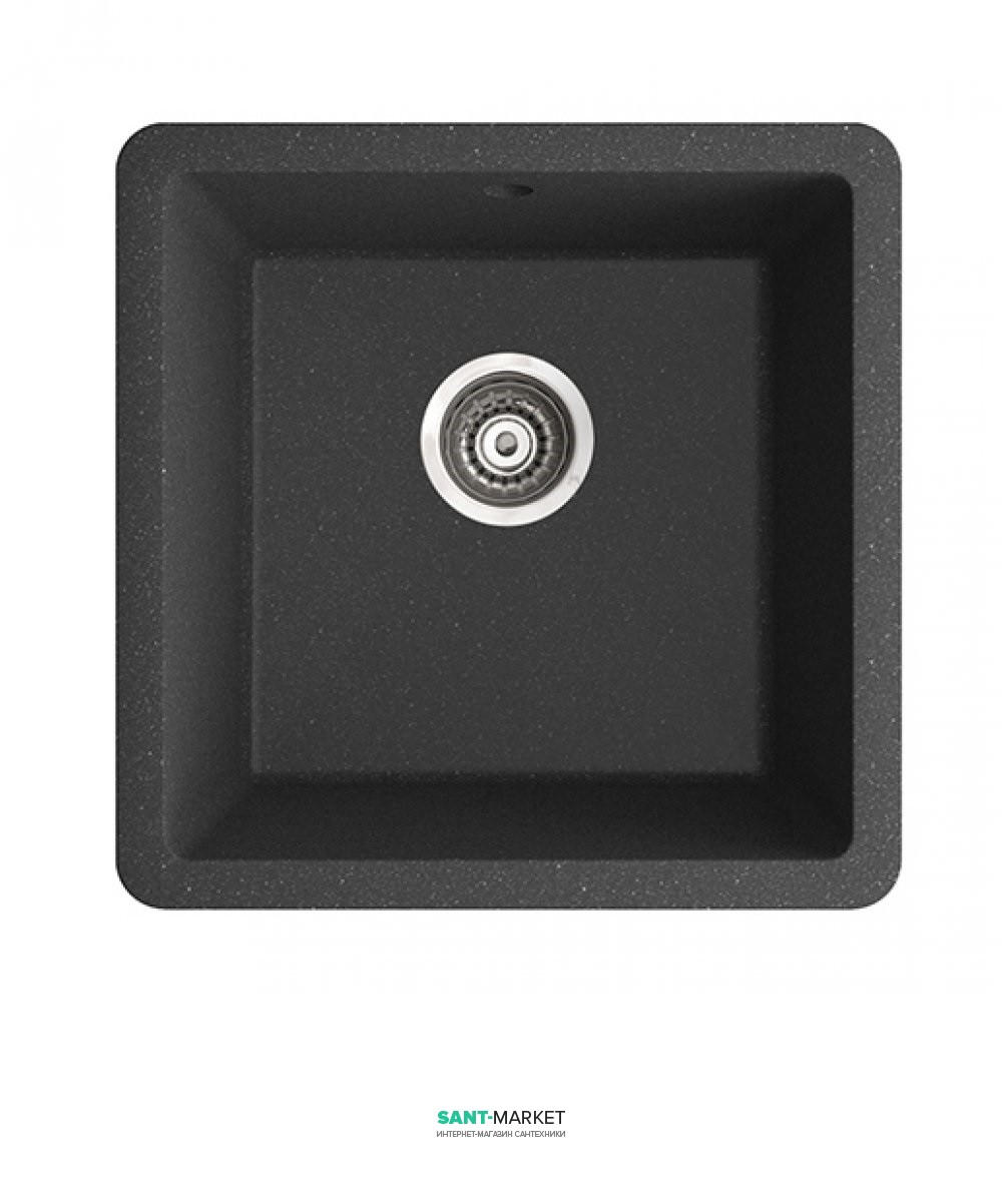 Мийка для кухні квадратна Marmorin Fado 1k врізна штучний камінь чорний 426 100 002