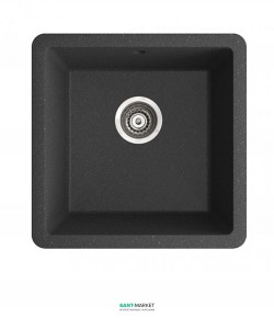 Мийка для кухні квадратна Marmorin Fado 1k врізна штучний камінь чорний 426 100 002