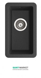 Мойка для кухни прямоугольная Marmorin Fado 0.5k врезная  искусственный камень черный 425 100 002
