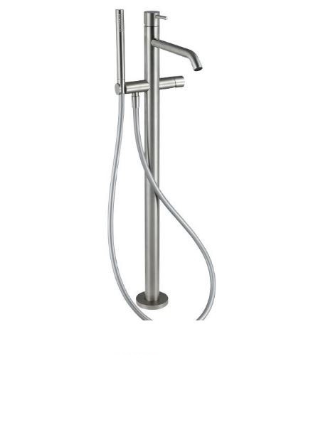 Смеситель однорычажный напольный (отдельностоящий) Treemme 40мм нержавеющая сталь 1303IS01