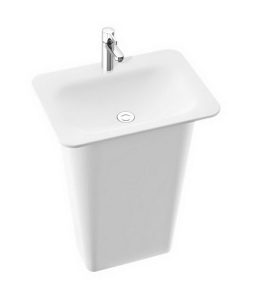 Раковина для ванной Marmorin Tytan 62х46 см напольная литой камень белый 650 062 020 xx x