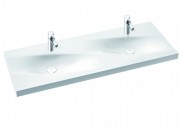 Раковина для ванної Marmorin Noel Duet 120х45 см подвійна литий камінь білий 583 120 020 xx x