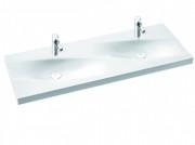 Раковина для ванної Marmorin Noel Duet 120х45 см подвійна литий камінь білий 583 120 020 xx x