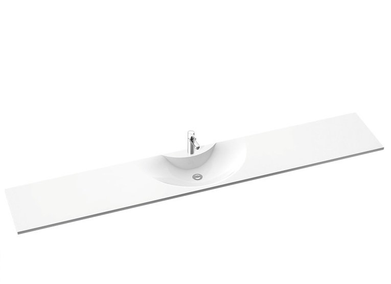 Раковина для ванної Marmorin Vera регульована від 90 до 250 см литий камінь білий 643 REG 0xx xx x