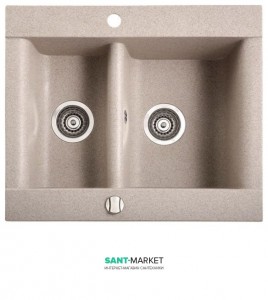 Мийка для кухні Marmorin Voga 1 5k врізна 1.5 чаші штучний камінь пісочний 110 503 007