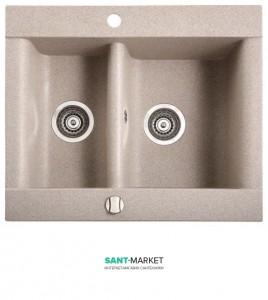 Мийка для кухні Marmorin Voga 1 5k врізна 1.5 чаші штучний камінь пісочний 110 503 007