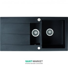 Мойка для кухни Marmorin Bario 1 5k 1o врезная  искусственный камень черный 120 513 002