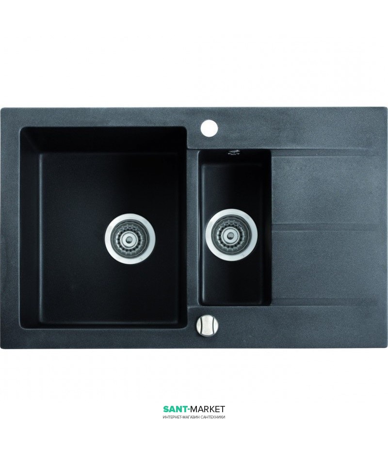 Мойка для кухни прямоугольная Marmorin Bario 1 5k 0 5o врезная  черный 120 533 002