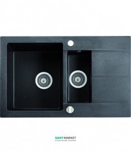 Мийка для кухні прямокутна Marmorin Bario 1 5k 0 5o крило праворуч врізна чорний 120 533 002