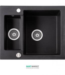 Мийка для кухні Marmorin Bario 1 5k врізна штучний камінь чорний 120 503 002