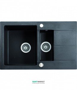 Мойка для кухни прямоугольная Marmorin Bario 1 5k 0 5o врезная  черный 120 533 002
