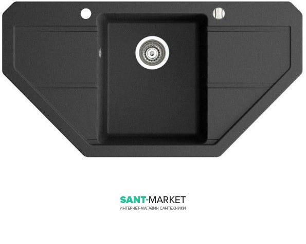 Мойка для кухни трапециевидная Marmorin Bario trapez врезная  искусственный камень черный 120 743 002