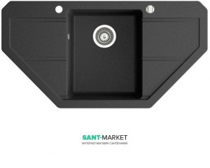 Мойка для кухни трапециевидная Marmorin Bario trapez врезная  искусственный камень черный 120 743 002