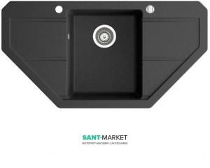 Мийка для кухні трапециевидная Marmorin Bario trapez врізна штучний камінь чорний 120 743 002
