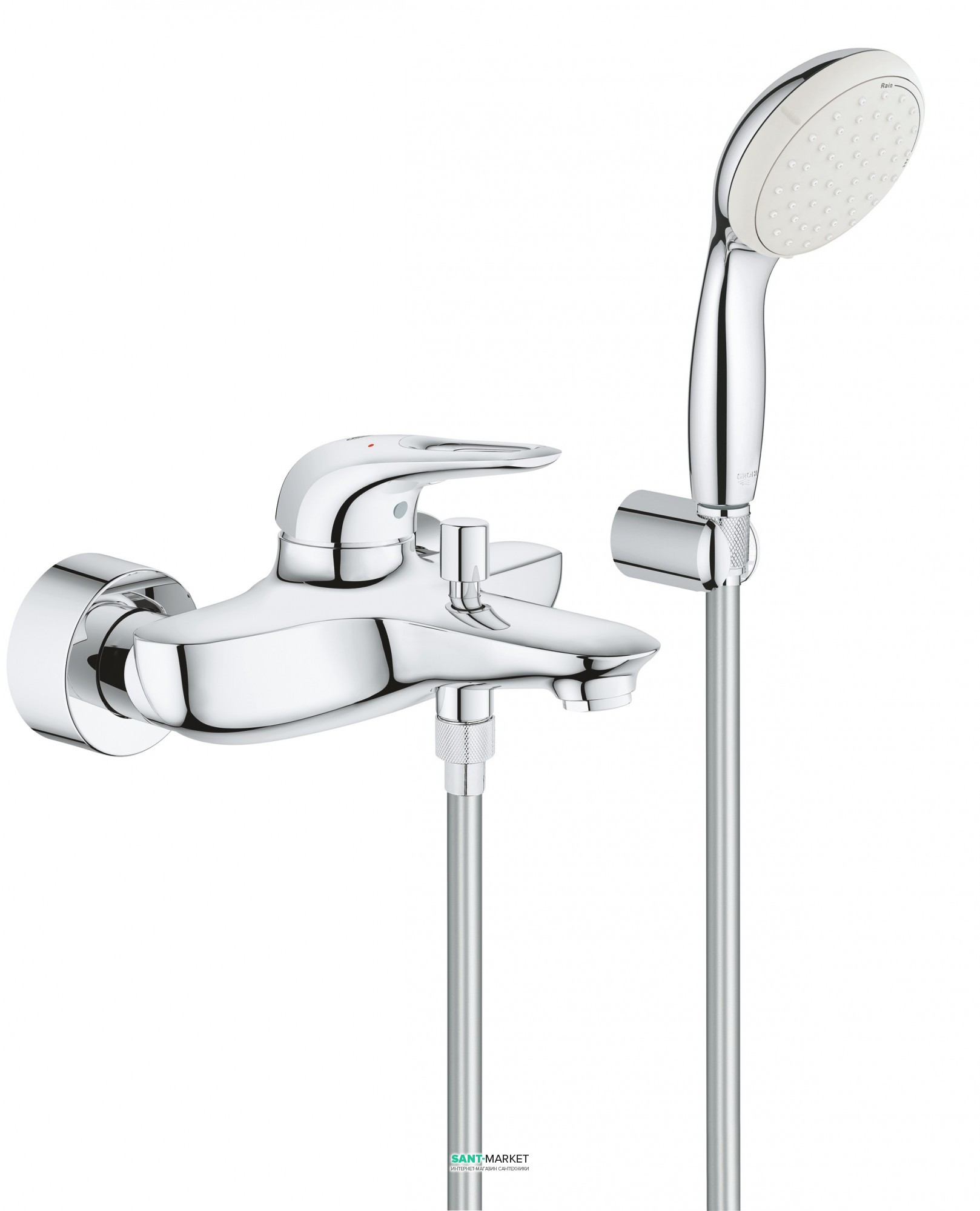 Смеситель однорычажный с душем для ванны Grohe Eurostyle New хром 3359230A