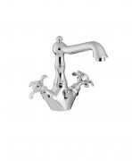 Смеситель для раковины двухвентильный с донным клапаном Treemme Nuova Retro хром 4118 CC