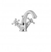 Смеситель для раковины двухвентильный с донным клапаном Treemme Basetta хром 4414 CC