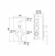 Встраиваемый механизм Treemme Klab 6251CС02