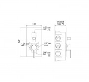 Встраиваемый механизм Treemme UP на 2 потребителя 5149CC05