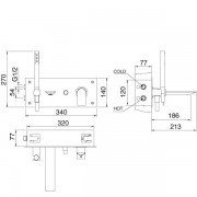 Скрытая часть смесителя для ванны Treemme хром 5105ZZ10