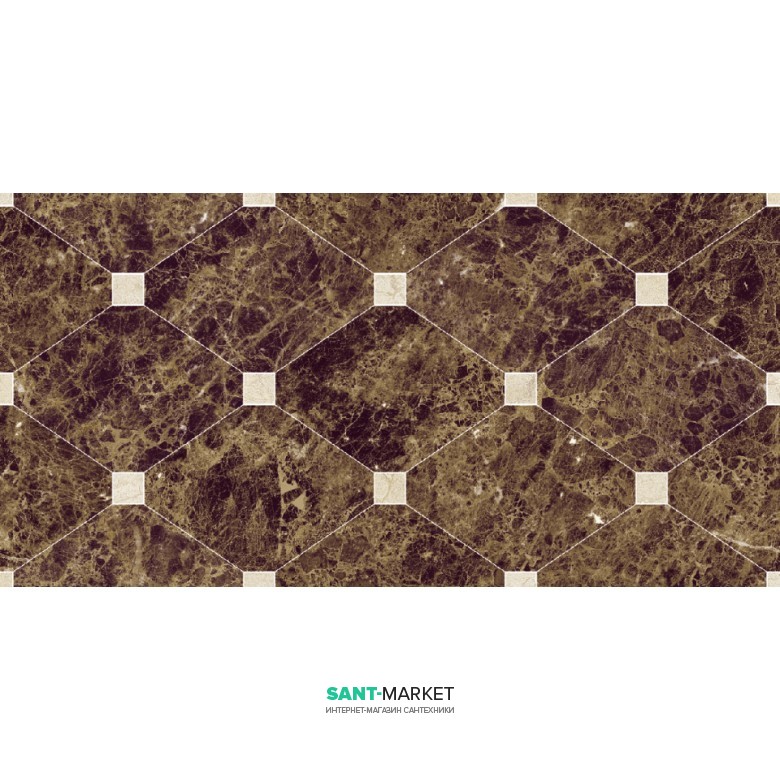 Плитка настінна Navarti Crema Marfil Natural Crown Marron 25x50