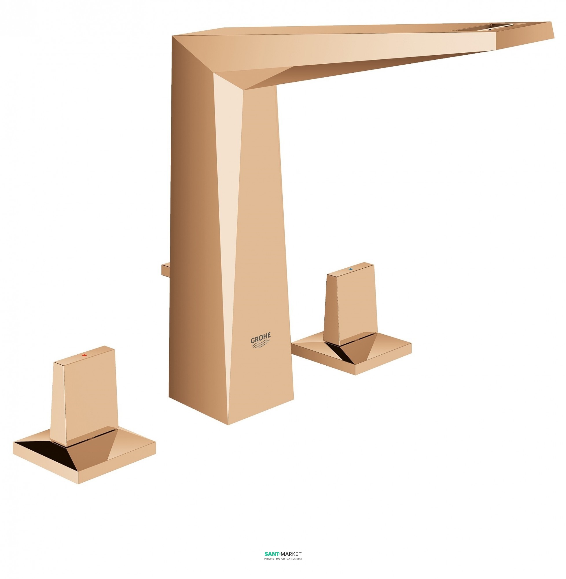 Смеситель для раковины двухвентильный скрытый с донным клапаном Grohe Allure Brilliant теплый закат 20344DA0