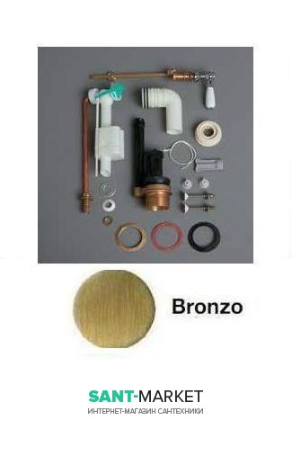 Механизм двойного слива SIMAS Lante D24BR с фронтальной ручкой для бачка  бронза LA09B