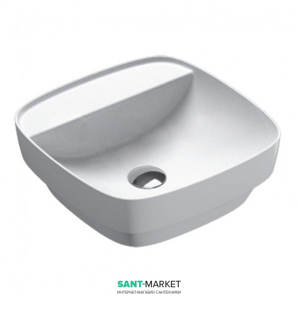 Раковина для ванной настольная или полувстраиваемая Catalano Green LUX 42х42 см без отв. под смеситель белая 142GRLX00