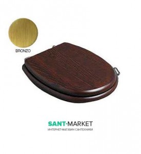 Сидіння з кришкою для унітазу Simas Lante дерево петлі бронза з мікроліфтом LA009