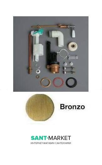 Механизм двойного слива SIMAS Lante D24BR с фронтальной ручкой для бачка  бронза LA09B