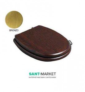 Сиденье с крышкой для унитаза Simas Lante дерево петли бронза с микролифтом LA009 