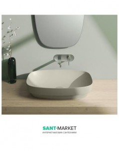 Раковина для ванной настольная или полувстраиваемая Catalano Green LUX 65х40 см без отв. под смеситель серый матовый  165AGRLXGS