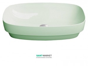Раковина для ванной настольная или полувстраиваемая Catalano Green LUX 65х40 см без отв. под смеситель зеленый матовый 165AGRLXVS