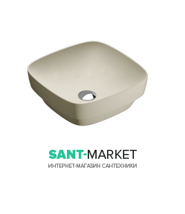 Раковина для ванной настольная или полувстраиваемая Catalano Green LUX 40х40 см без отв. под смеситель  серая матовая 140AGRLXGS