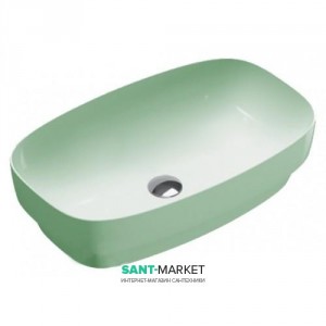 Раковина для ванної настільна або полувстраіваемие Catalano Green LUX 50х38 см без відп. під змішувач зелена матова 150AGRLXVS